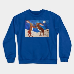 Hares Boxing and a Sweet little Robin Crewneck Sweatshirt